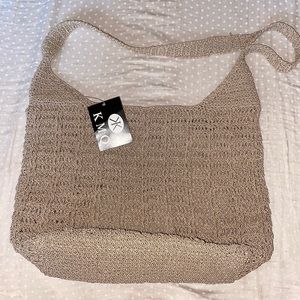 KMQ cream mesh bag with coin purse